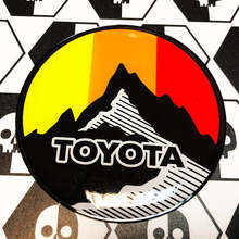 New Toyota Sun Mountains Vintage Colors Badge Emblem Domed Decal with High Impact Polystyrene 3