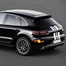 Porsche Design Macan Turbo Full Body Central Hood Roof Spoiler Rear Stripes Decal Sticker 2014–present 2