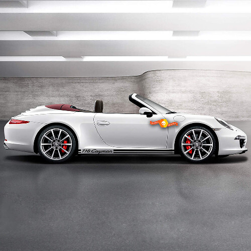  Porsche 718 Cayman Side Stripes Kit Decal Sticker 