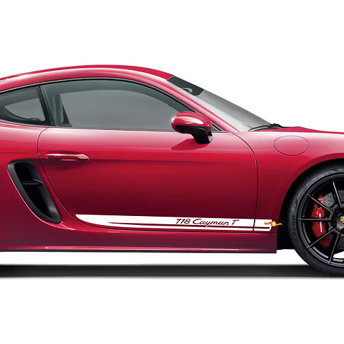 Porsche 718 Cayman T Side Stripes Kit Decal Sticker 