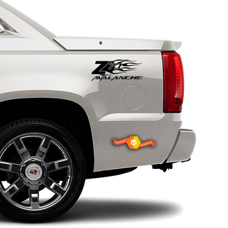 Z71 CHEVY AVALANCHE flame TRUCK BED SIDE  DECAL SET