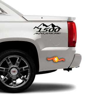  1500 Mountains AVALANCHE flame TRUCK BED SIDE  DECAL SET