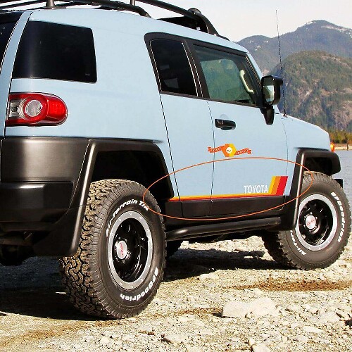 Retro Side Rocker Panel Stripes Vinyl Decal Kit for Toyota FJ Cruiser