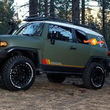 Toyota FJ Cruiser Side Retro Vintage Rocker Panel Stripes Sticker Decal Graphics 2