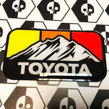New Toyota Mountains Retro Vintage Colors Badge Emblem Domed Sticker Decal with High Impact Polystyrene 3