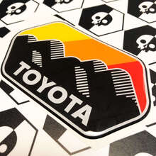 2 Stickers Decals Toyota Trail Teams Mountains the Hills Style Vintage Sun Colors Badge Emblem Domed Decal 2