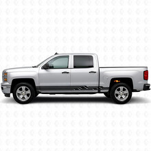 Angular Lightning Door & Rocker Panel Vinyl Stripes for Chevrolet Silverado 1500 K2XX 2014-2019_2