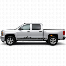 Mountain Topographic Door & Rocker Panel Vinyl Stripes for Chevrolet Silverado 1500 K2XX 2014-2019_2
