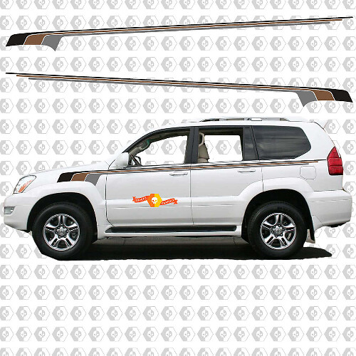 Retro Vintage Stripes Side Vinyl Decal Graphics For Lexus GX470