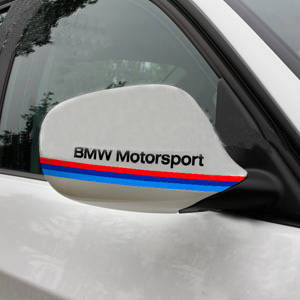 BMW MOTORSPORT Power Mirror Cover Decal sticker BLACK (PAIR)