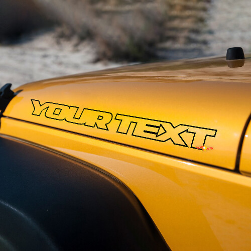 Hood Only Outline Stickers Vinyl Decals Pair for Jeep Wrangler JK TJ YJ CJ