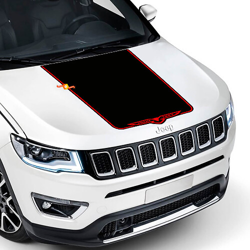 Custom Hawk Style Hood Vinuyl Decal for Jeep Compass Trailhawk 2017-2020 