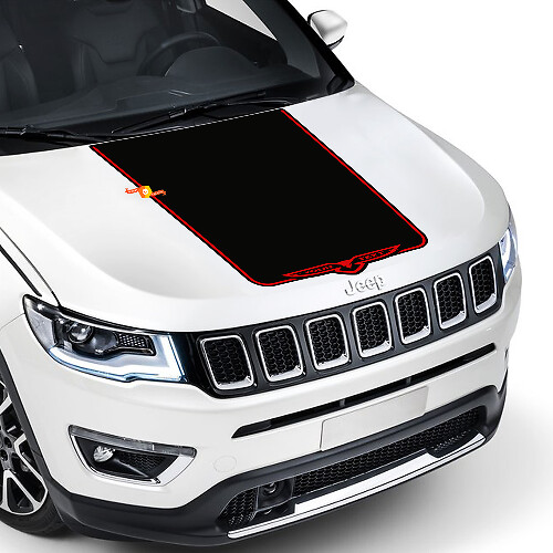Vinyl Hood Decal Sticker Graphic Stripe for Jeep Compass Latitude Trailhawk