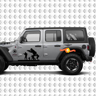 Band of Brothers US Army 9pc Vinyl Decal Kit for Jeep Wrangler 