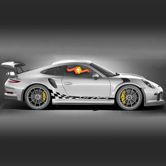 Porsche GT2 RS Racing Side Stripes For Carrera Side Сheckered Flag Stripes