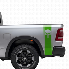 Punisher Skull Bed Side Stripes Vinyl Decal Kit for Dodge Ram_3