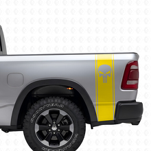 Punisher Skull Bed Side Stripes Vinyl Decal Kit for Dodge Ram_4