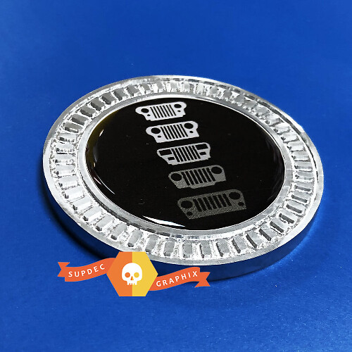 Jeep Grille History Evolution 3D Metal Aluminum Bed Side Emblem for Jeep Wrangler JL JK YJ TJ