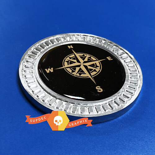 Compass 3D Metal Aluminum Bed Side Emblem for Jeep Wrangler JL JK YJ TJ
