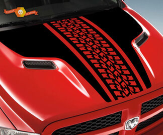 Dodge Ram Tire Tracks Rebel Hood Logo Truck Vinyl Decal Graphic Pick Up Pickup #1