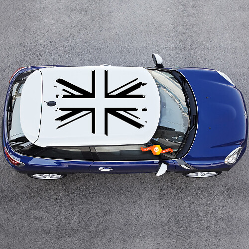 Distressed UK Flag Roof Vinyl Decal Set for MINI Cooper