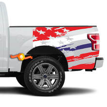 Truck Bed US flag COLORS Vinyl Stickers Decals 2