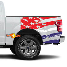Truck Bed US flag COLORS Vinyl Stickers Decals 3
