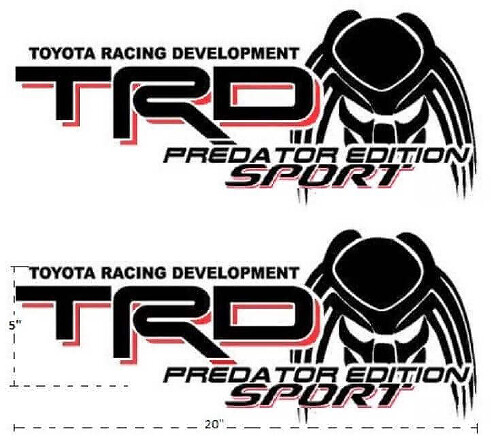 TRD Predator Edition Sport Rear Side Vinyl Decals Kit for Toyota Trucks_1