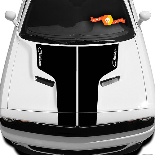 Hood T Decal With Inscription Challenger Sticker Hood graphics for Dodge Challenger