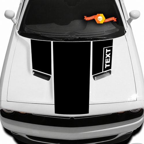 Custom Text Hood T Decal Sticker graphics for Dodge Challenger 9735