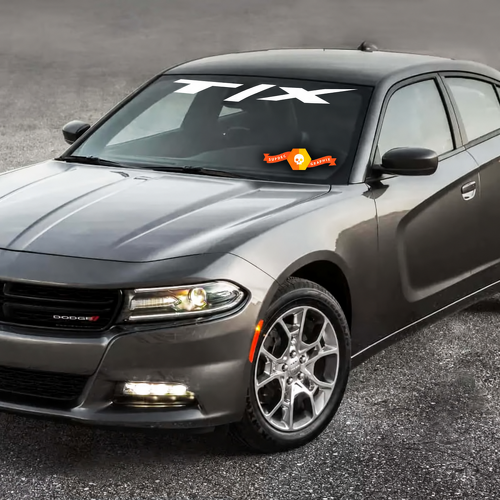 T/X Slanted Lettering Windshield Vinyl Decal Sticker for Dodge Charger 2011-2016