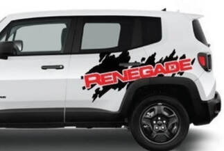 2 Color Jeep Renegade Side Splash Graphic Vinyl Decal Sticker SUV