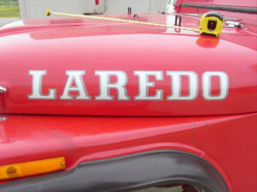 Laredo Lettering Hood Vinyl Decal Set for Jeep Wrangler