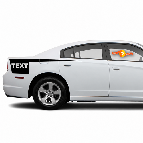 TEXT Hatchet Stripe Pair Side Vinyl Decal Sticker for Dodge Charger 2011-2014