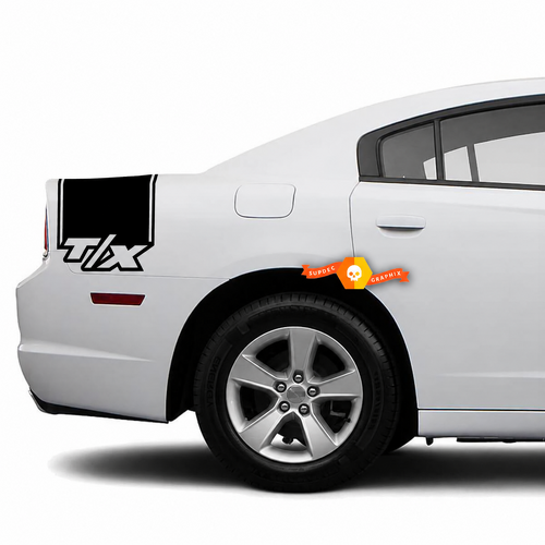 T/X Extended Rear Band Kit Rear Fender Trunk Vinyl Decal Sticker for Dodge Charger 2011-2014