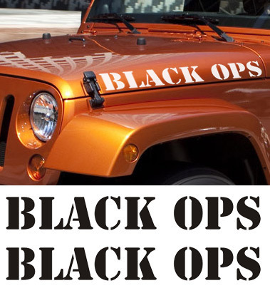 Black Ops Hood Vinyl Decal Sticker for Jeep Wrangler Rubicon