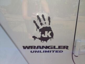 2 Wrangler Unlimited ZOMBIE JK Hand Team Vinyl Sticker Decal