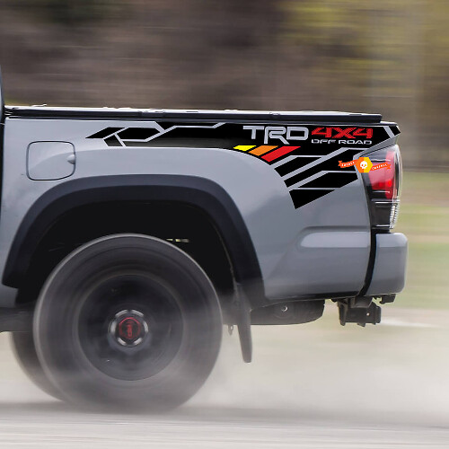 TRD 4x4 Off-Road Mountain Vintage Colors BedSide Side Vinyl Stickers Decal fit to Toyota Tacoma Tundra all years