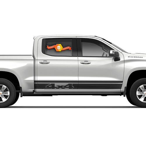 2 Mirage 4x4 Decals Vinyl Sticker Graphic Stripe Chevrolet Silverado Crew Cab