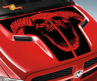 Dodge 2010 2018 fits Ram 1500 2500 Ram Skull Rebel Hood Logo Truck Vinyl Decal Graphic Pick Up Pickup