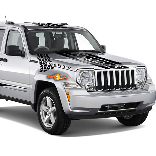 Tire tread hood Roof Trunk car vinyl graphic sticker decals for fits jeep Liberty