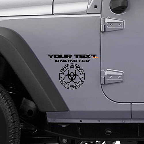 Custom Zombie Outbreak Response Team Vinyl Sticker for Jeep Wrangler Unlimited