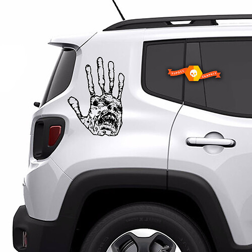 Zombie Hand Skull Apocalypse Undead Horror Window Bed SUV Hood Door Graphic Vinyl Decal for Jeep