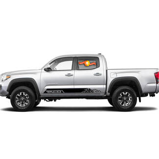 Pair Toyota TACO Tacoma Mountains Vinyl Decal Sticker Graphics TRD Sport Side Door