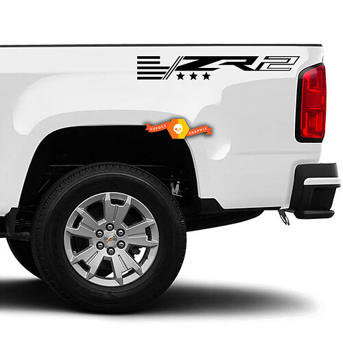 ZR2 USA Flag Bedside Vinyl Decal Sticker for Chevrolet Colorado