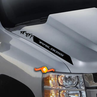 2019 2020 2021 Chevy Silverado 1500 MOUNTAIN Trail Boss Hood Spear Decal Stickers Set Of 2