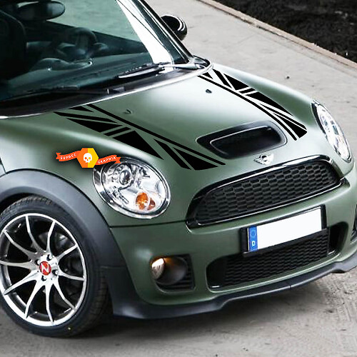 British Flag Hood Bonnet Stripe Vinyl Decals for MINI Cooper S