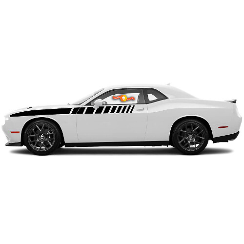 Racing Side Stripe Vinyl Decals Kit For Dodge Challenger 2008-2014 