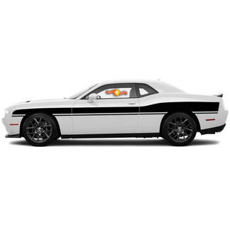 2 Dodge Challenger Mid bodyline Side Rally Stripes Racing Decals For 2015-2018