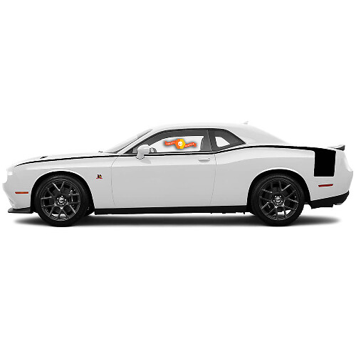 Accent Hockey Style Body Line Rear Side Stripes for Dodge Challenger